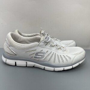 Skechers Flex Gratis Sneakers Shoes Slip On Athletic White Womens 7.5